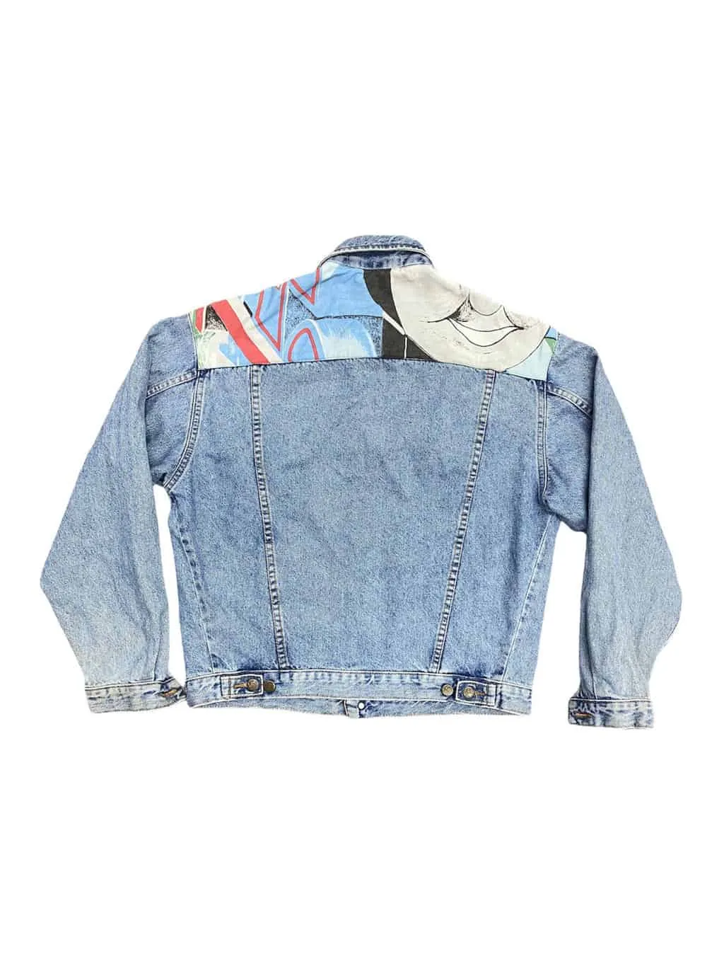 80s vintage Rabbit Works customised Lee denim jacket in pale blue – 16Y Small