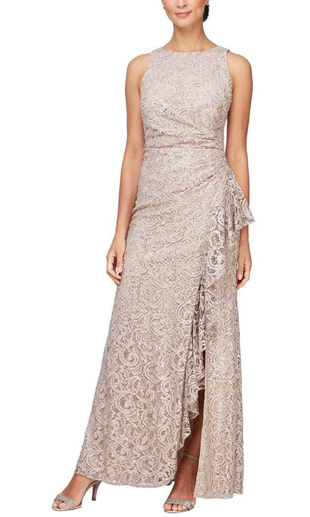 Alex Evenings 81122434 -Sparkly Lace Evening Dress