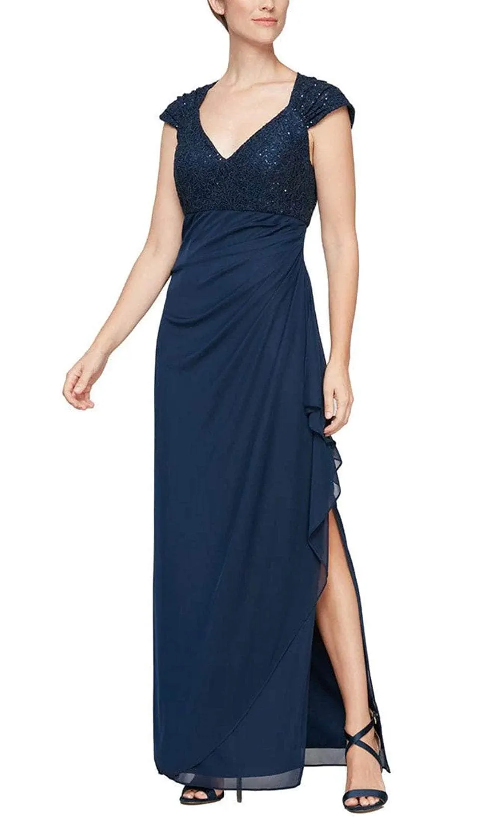 Alex Evenings 82122470 - Sequined Empire Evening Dress