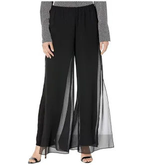 Alex Evenings Chiffon Straight Leg Overlay Pants