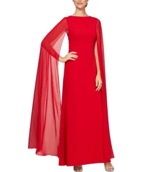 Alex Evenings Women's Cape-Sleeve Gown