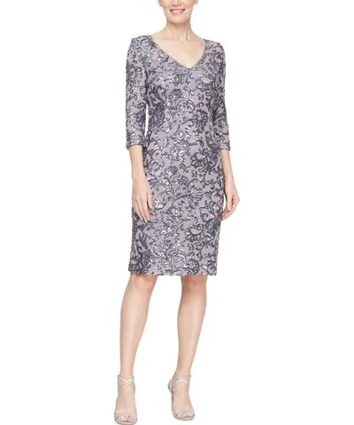 Alex Evenings Women's Sequined Sheath Dress