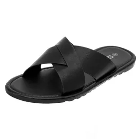 Alpine Swiss Hugo Mens Vegan Leather Slide Sandals Dressy Comfortable Summer Shoes