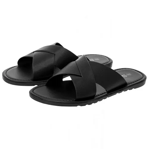 Alpine Swiss Hugo Mens Vegan Leather Slide Sandals Dressy Comfortable Summer Shoes