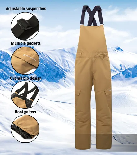 Alpine Swiss Mens Insulated Snow Bib Overalls Waterproof Winter Ski Snowboard Pants