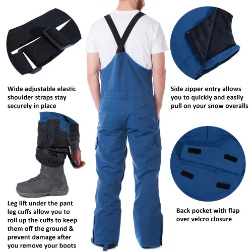 Alpine Swiss Mens Insulated Snow Bib Overalls Waterproof Winter Ski Snowboard Pants