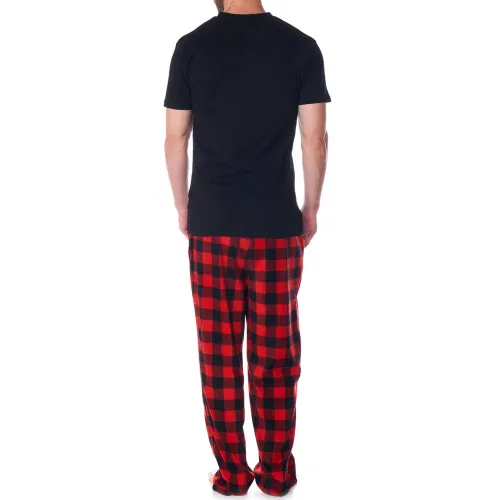 Alpine Swiss Mens Pajama Set Cotton Shirt and Polar Fleece Pants with Pockets