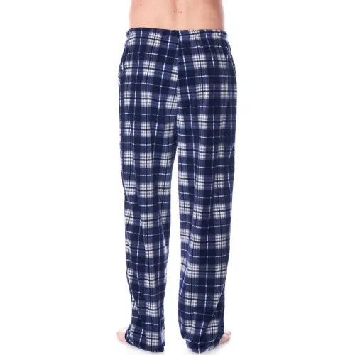 Alpine Swiss Mens Pajama Set Cotton Shirt and Polar Fleece Pants with Pockets