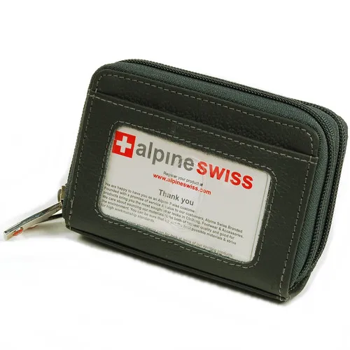 Alpine Swiss Womens Accordion Organizer Wallet Leather Credit Card Case ID