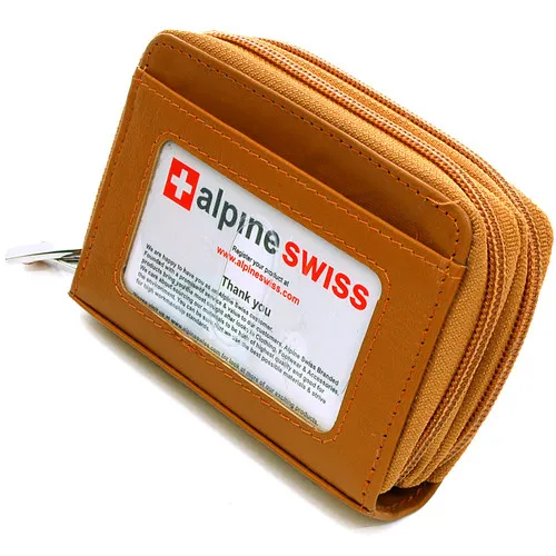 Alpine Swiss Womens Accordion Organizer Wallet Leather Credit Card Case ID