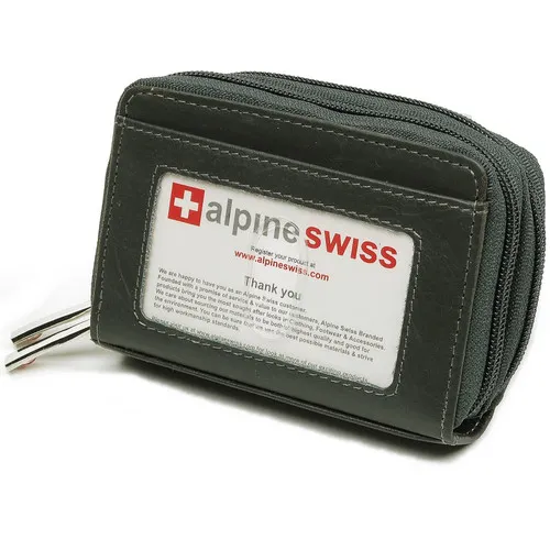 Alpine Swiss Womens Accordion Organizer Wallet Leather Credit Card Case ID