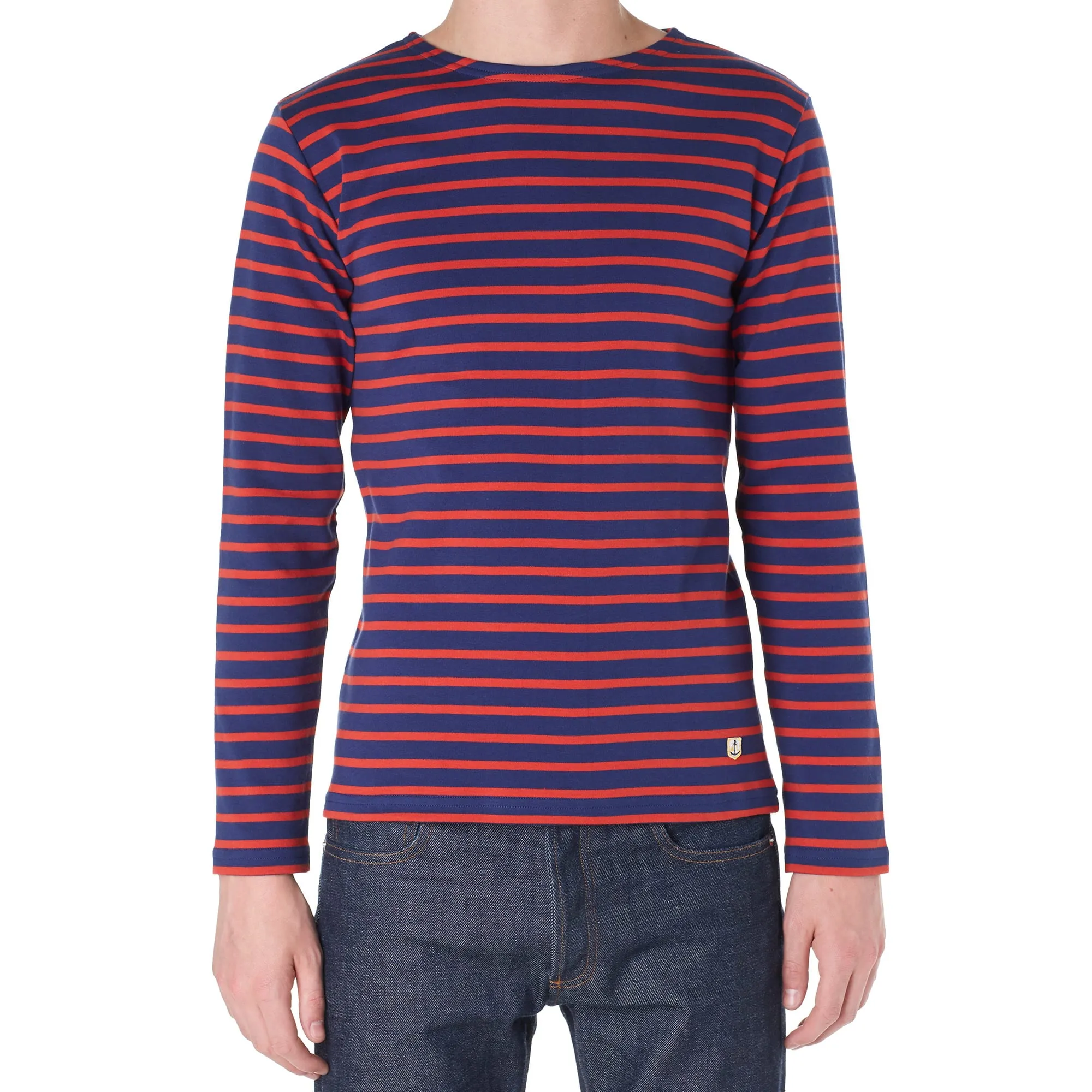 Armor-Lux 2297 Long Sleeve Mariniere Heritage TeeMarine & Russet