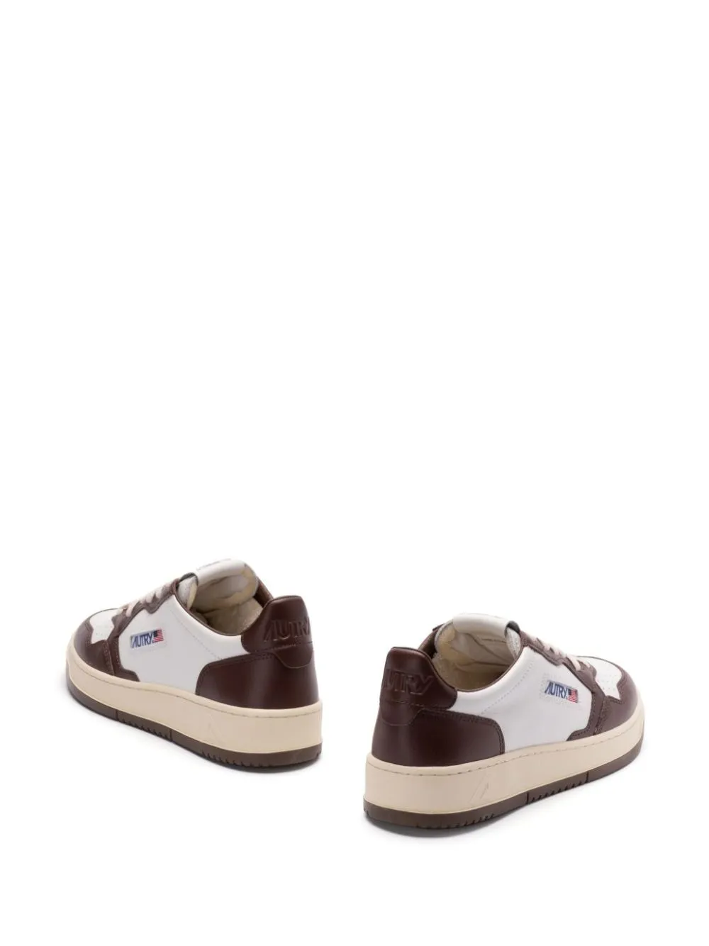 AUTRY Brown And White Two-Tone Leather Medalist Low Sneakers