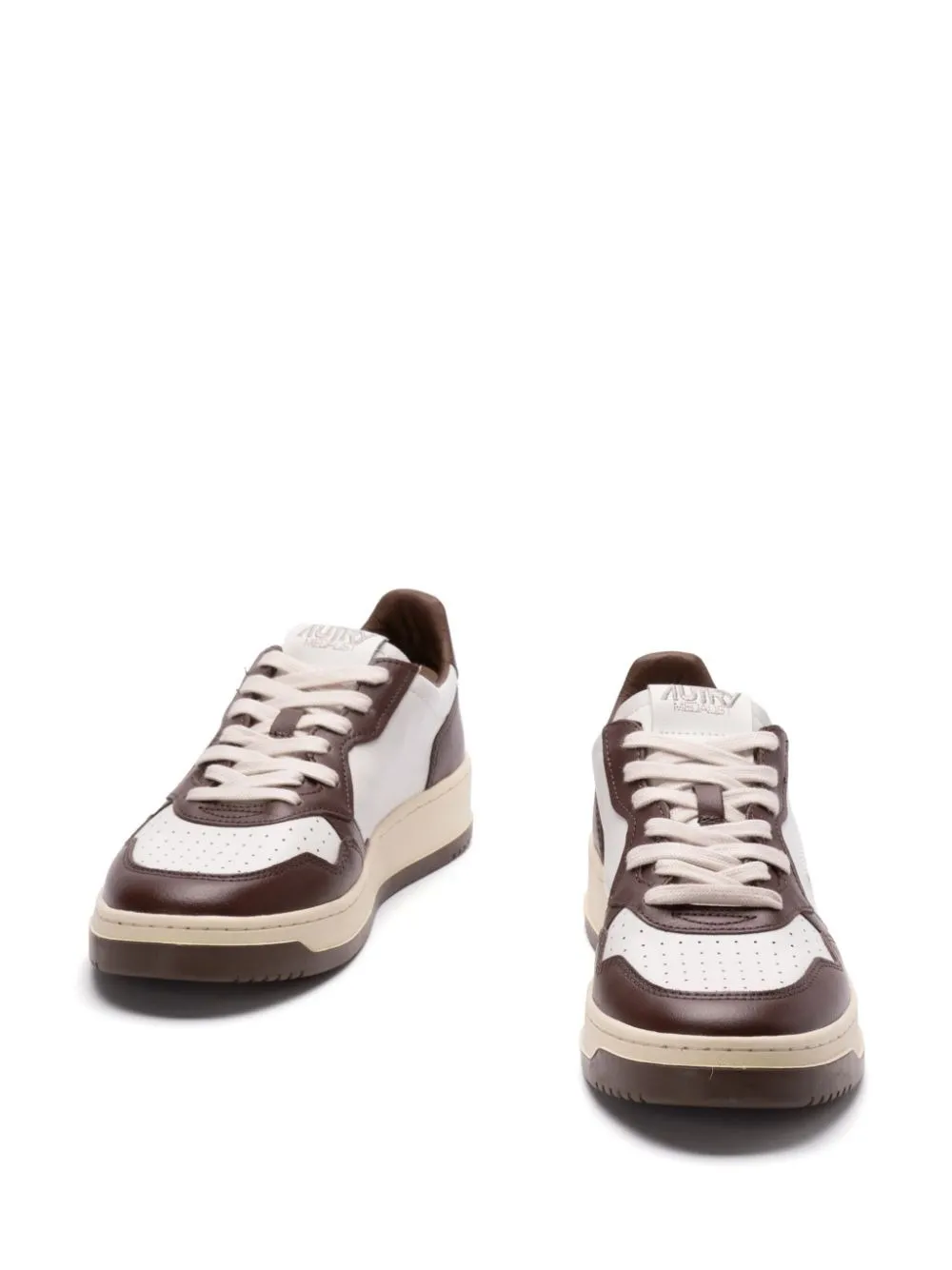 AUTRY Brown And White Two-Tone Leather Medalist Low Sneakers