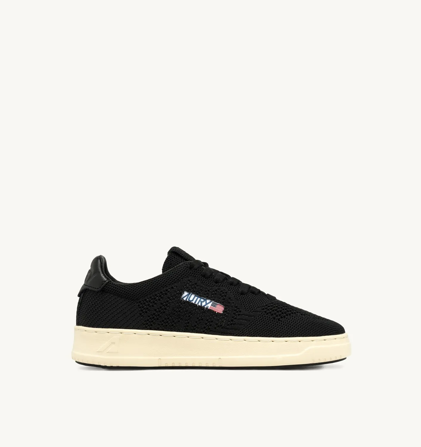 AUTRY NEW ARRIVALS MAN MANEASEKNIT MEDALIST LOW SNEAKERS IN BLACK COLOR FABRIC