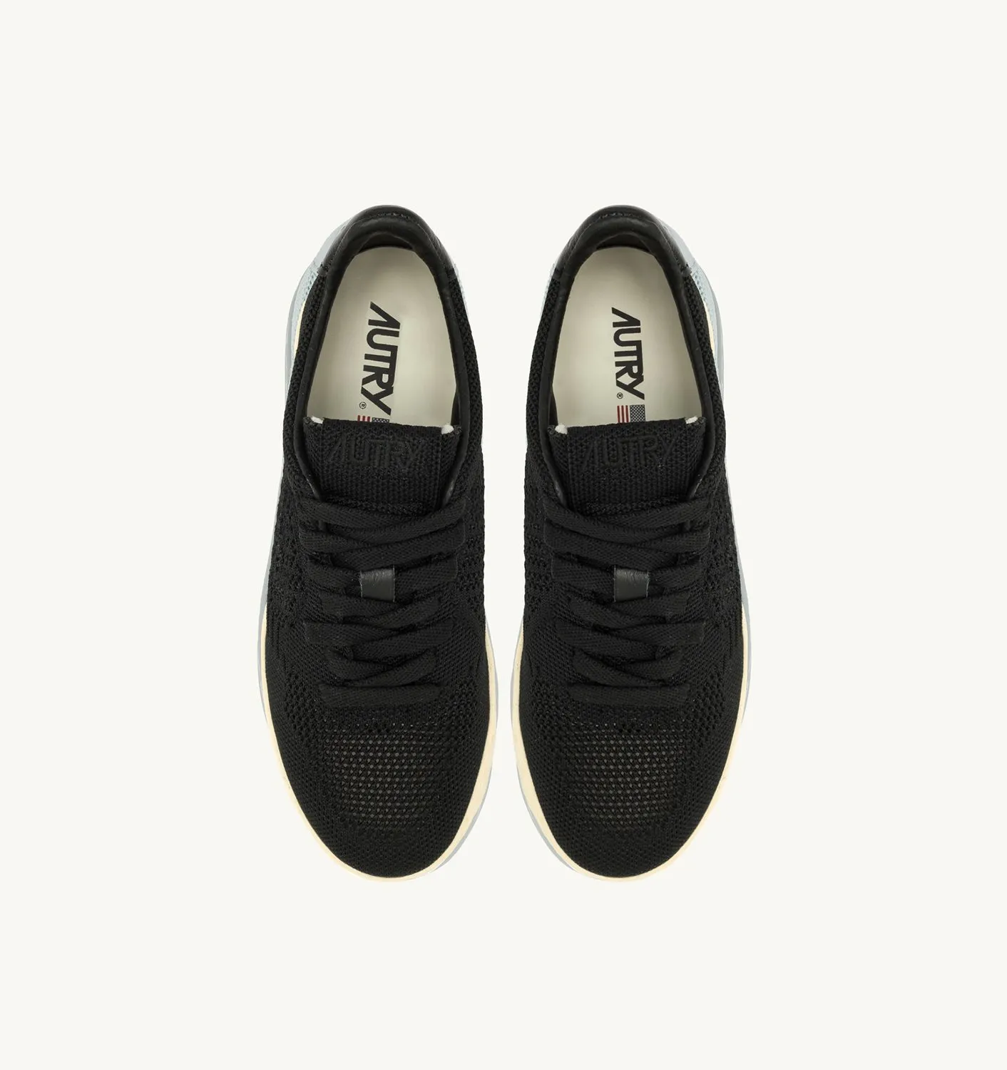 AUTRY NEW ARRIVALS WOMAN WOMANEASEKNIT MEDALIST LOW SNEAKERS IN BLACK COLOR FABRIC