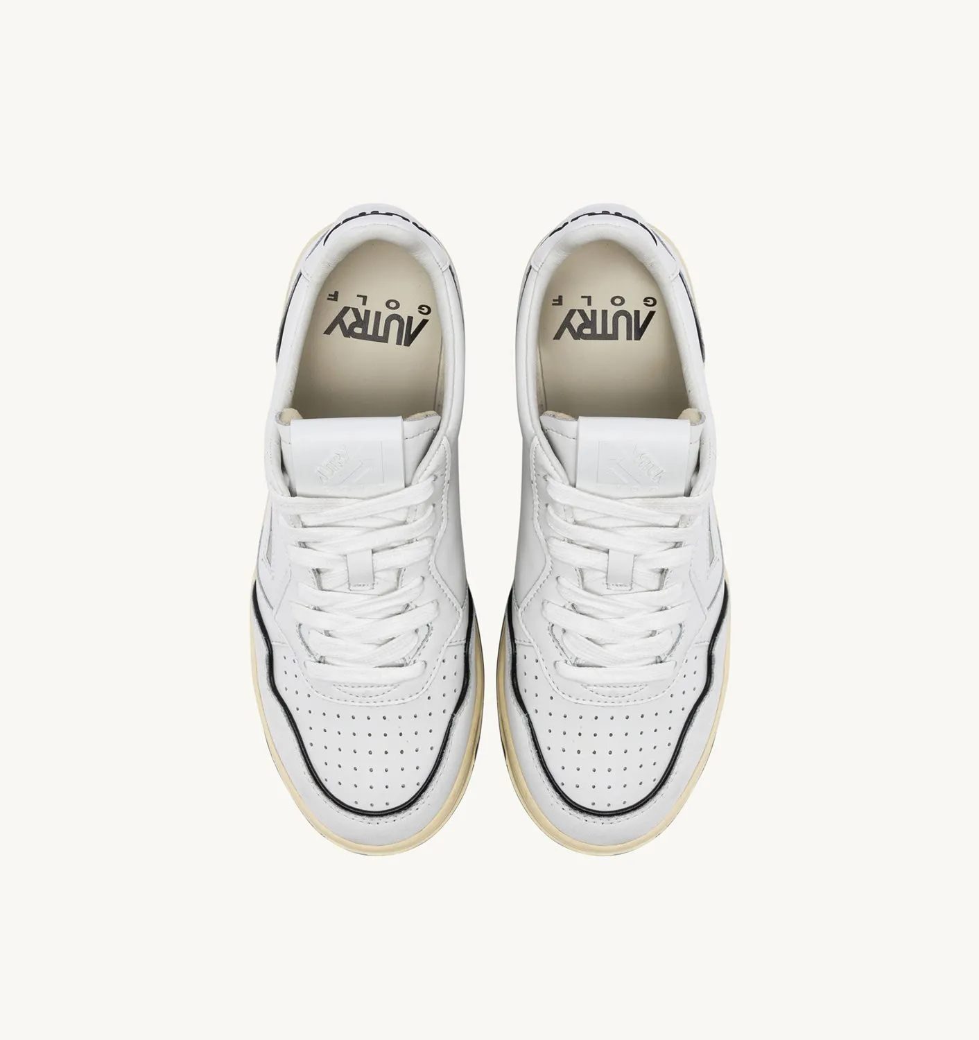 AUTRY NEW ARRIVALS WOMAN WOMANGOLF LOW SNEAKERS IN LEATHER COLOR WHITE BLACK