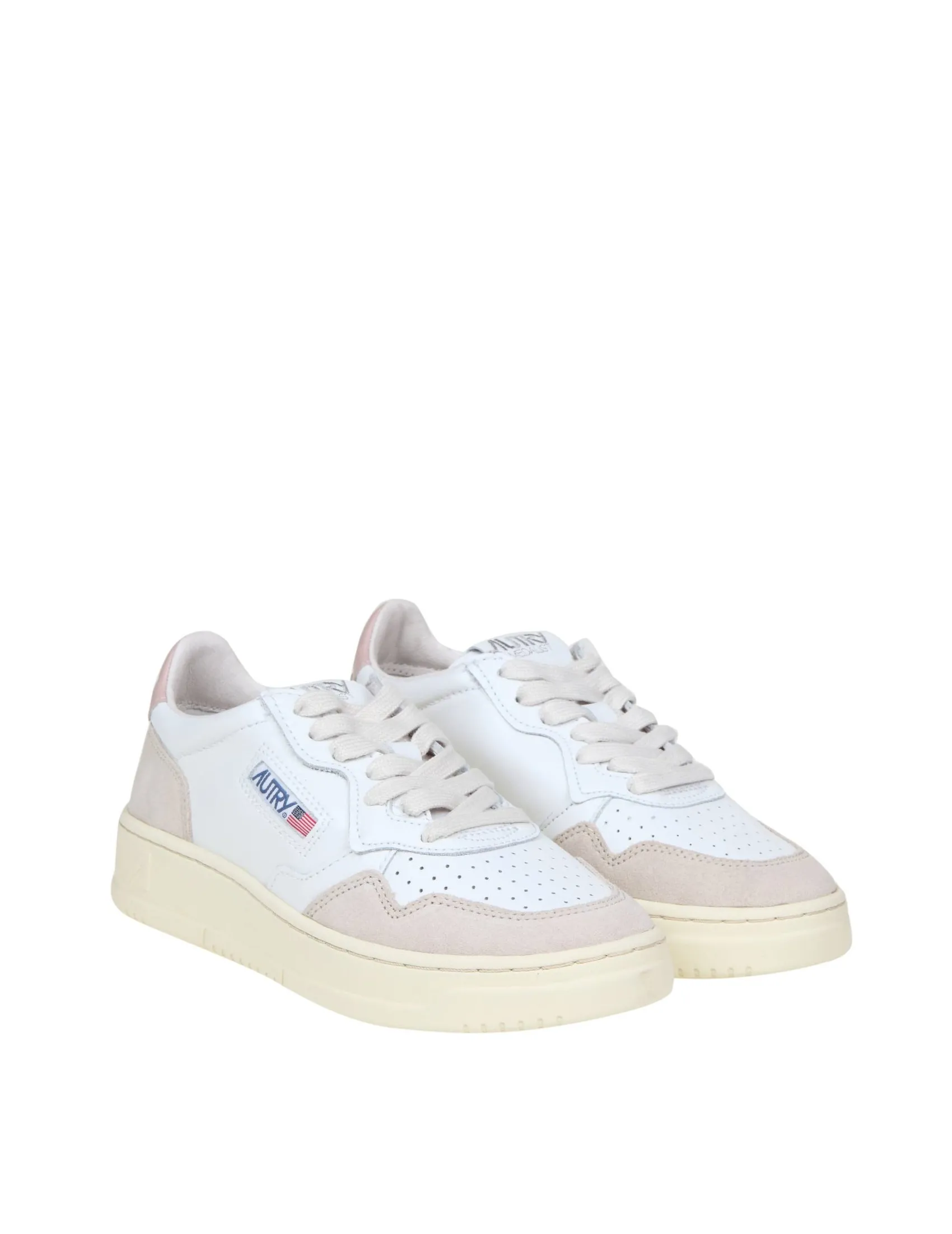 AUTRY SNEAKERS IN LEATHER AND SUEDE COLOR WHITE