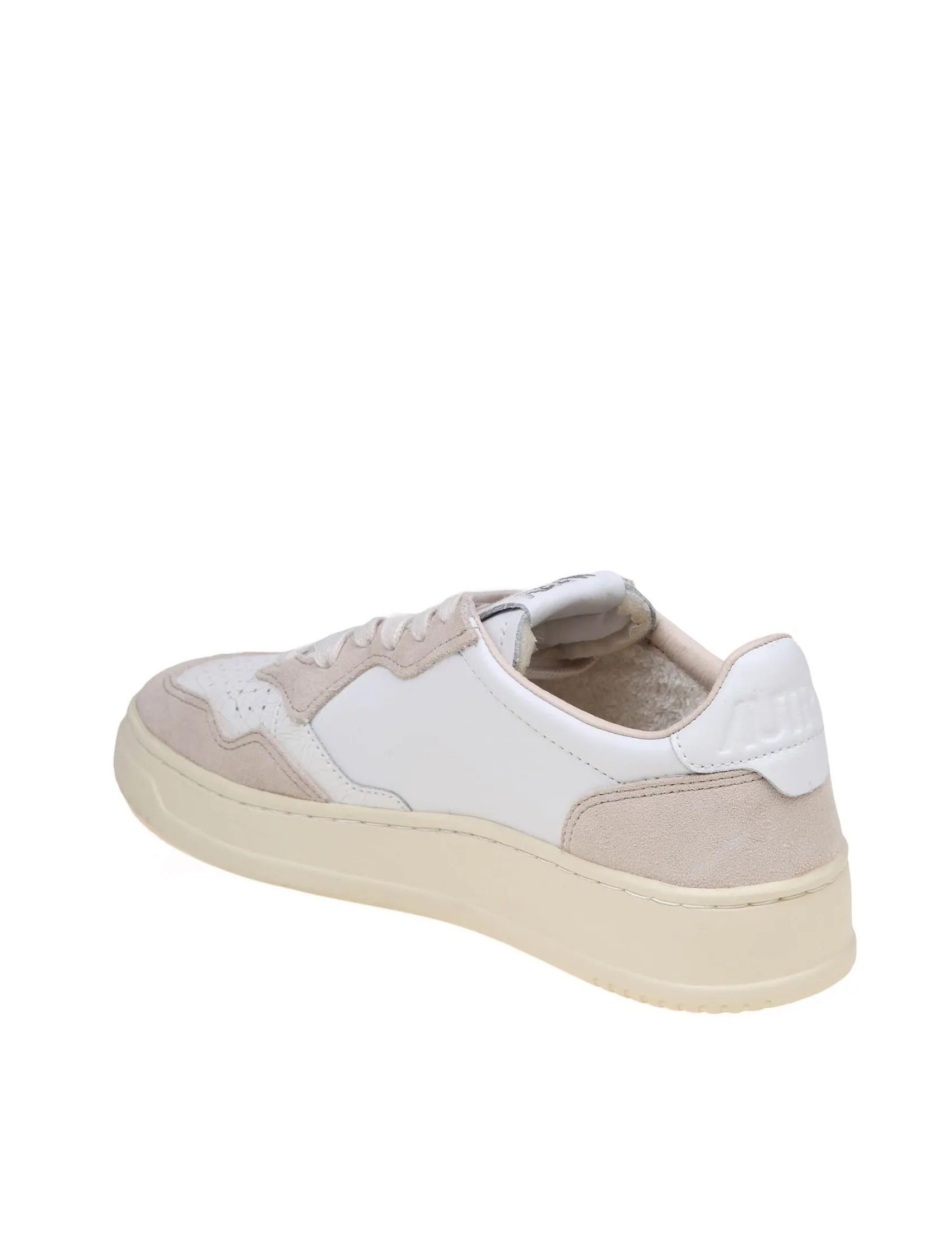 AUTRY SNEAKERS IN WHITE AND SAND LEATHER AND SUEDE