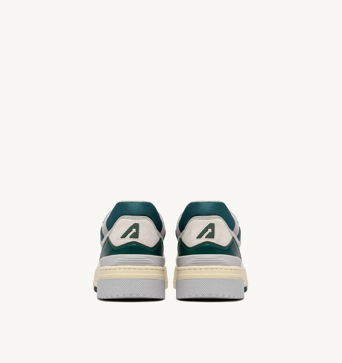 AUTRY SNEAKERS MAN  CLC LOW SNEAKERS IN WHITE AND GREEN LEATHER AND VAPOR SUEDE