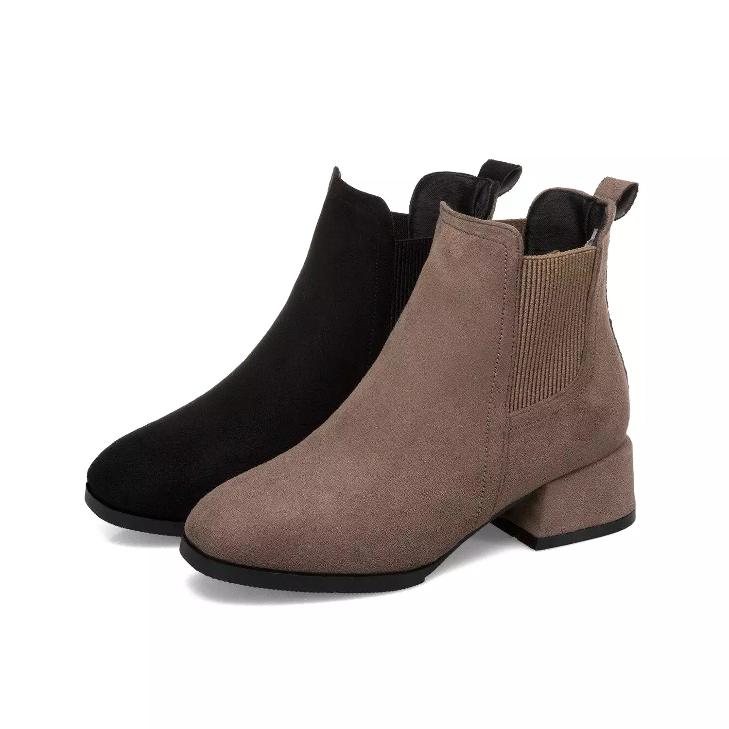 Autumn Winter Boots women Camel Black Ankle Boots For Women Thick Heel Slip On Ladies Shoes Boots Bota Feminina erf56