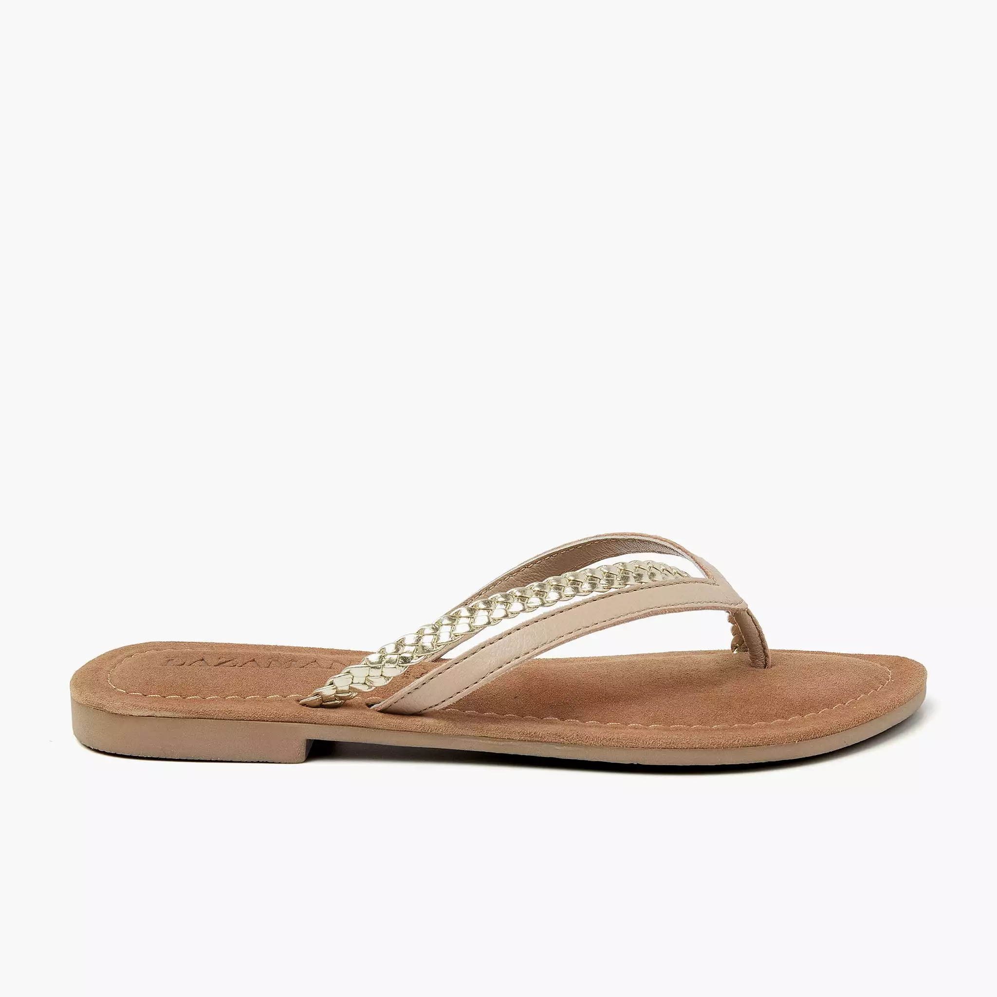 Bibi Leren Dames Slippers Nude