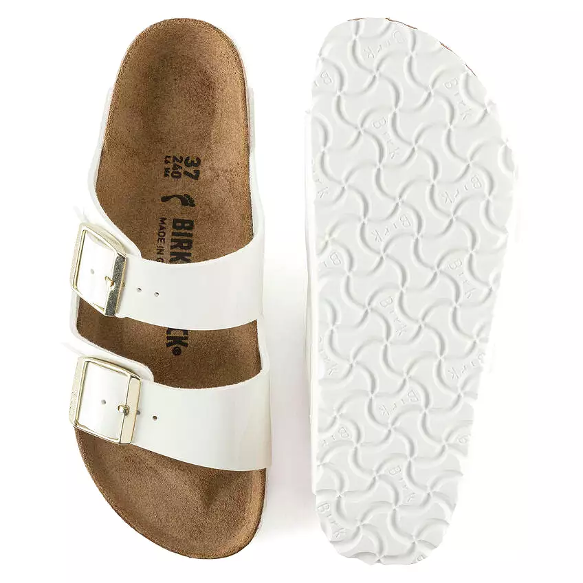 'Birkenstock' Women's Arizona Birko-Flor Sandal - Patent White