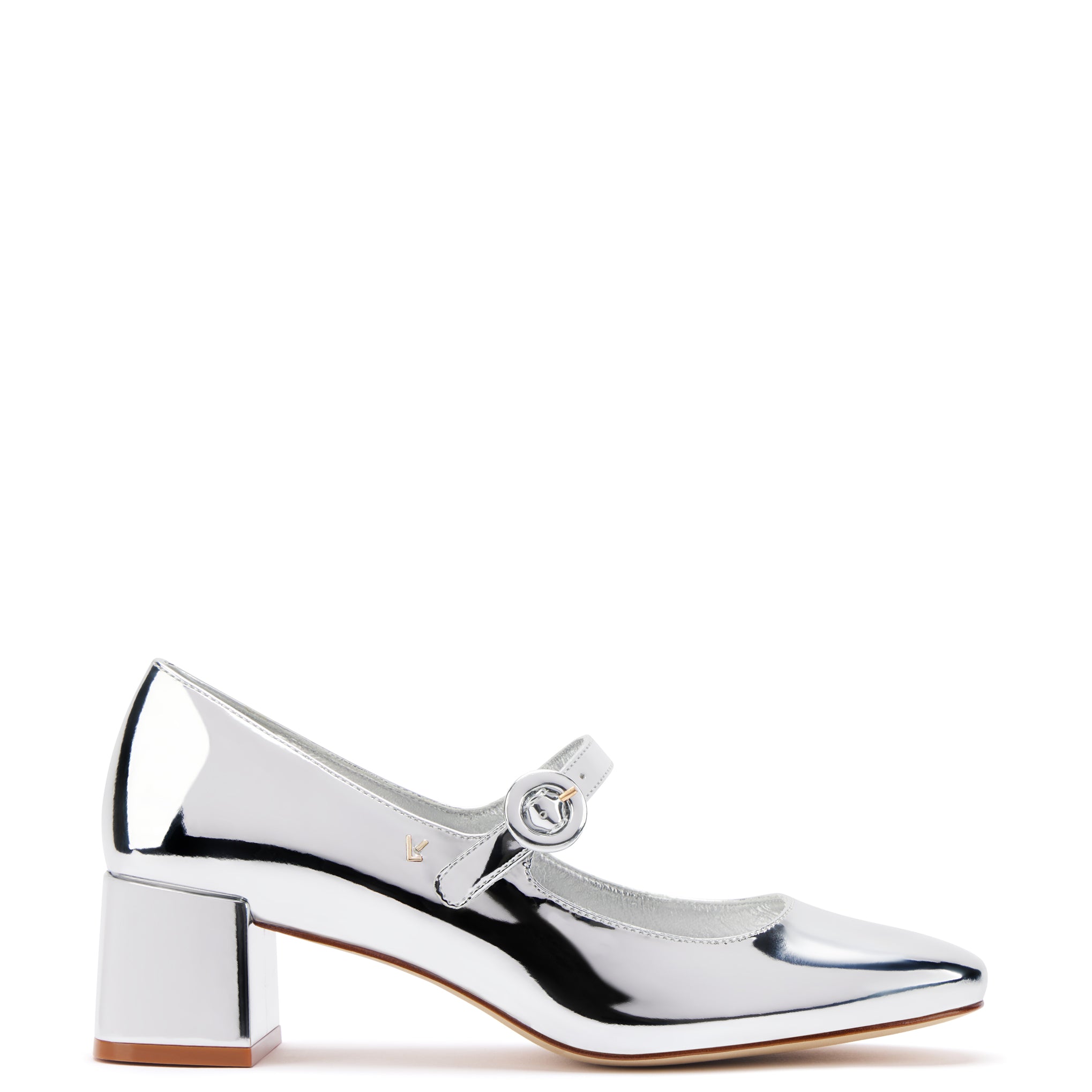 Blair Block Pump In Silver Specchio