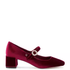 Blair Block Pump In Wine Velvet