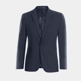  Blazer azul marino de lino esencial de 1 botón