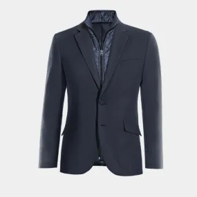  Blazer azul marino slim fit con pieza gilet