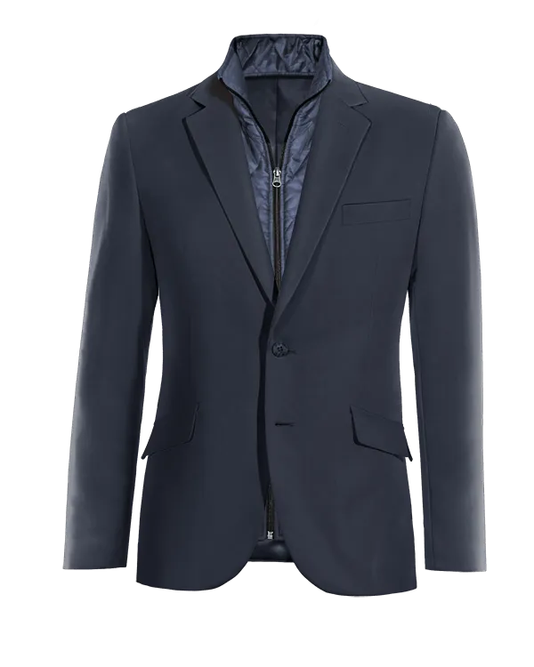  Blazer azul marino slim fit con pieza gilet