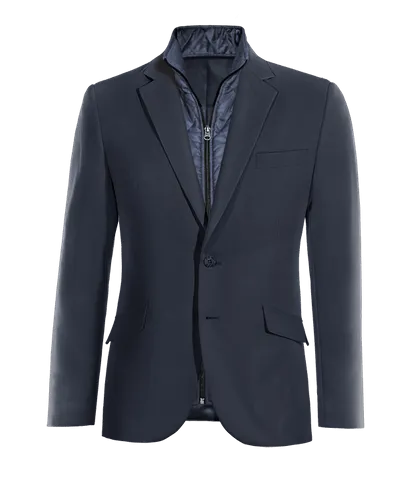  Blazer azul marino slim fit con pieza gilet