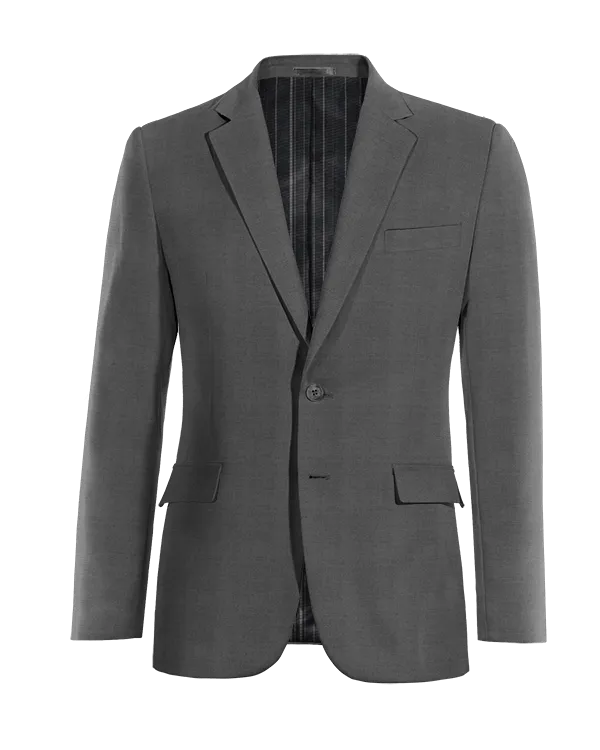  Blazer gris de Lana pura super 100s slim fit