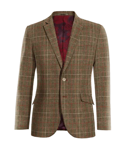  Blazer marrón de tweed príncipe de gales edición limitada