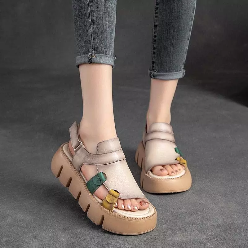 Block Heel Wedge Sandals