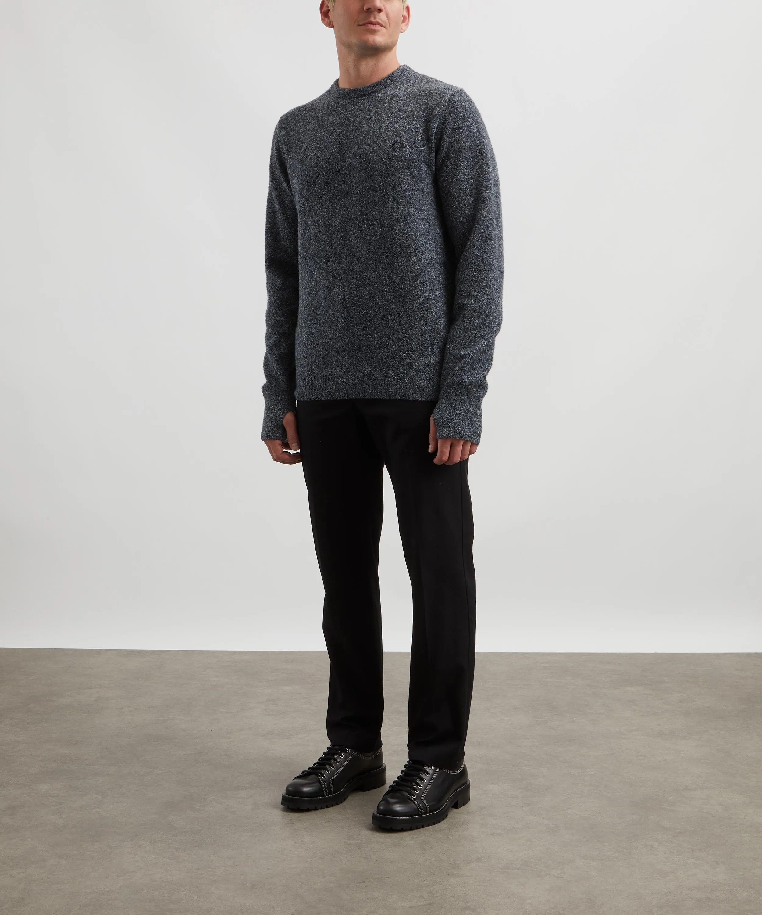 Bouclé Knit Crew Neck Sweater