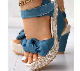 Bowtie Wedge Sandal Shoes