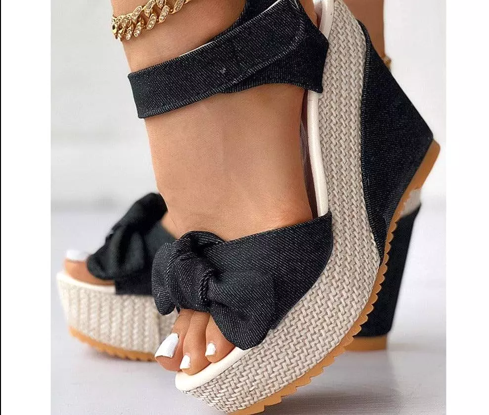 Bowtie Wedge Sandal Shoes