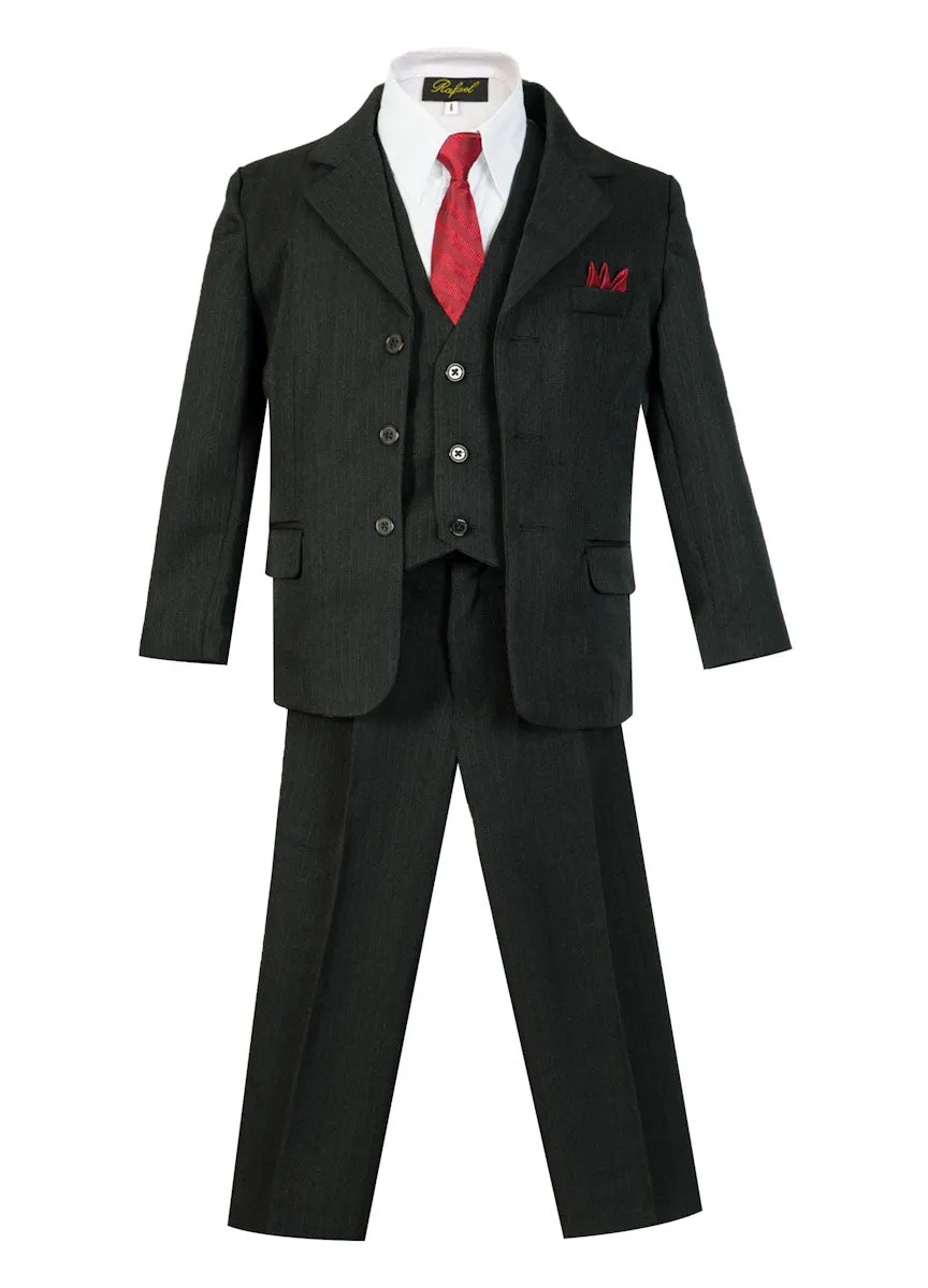 Boys formal suit with Stripe tie (5 pcs)