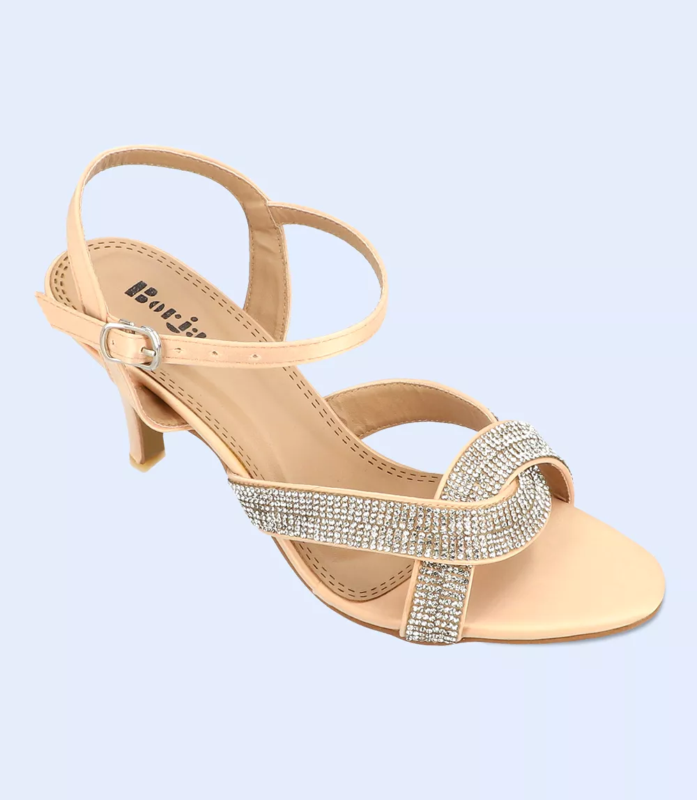 BW5861-PEACH-Women Formal Sandal Heels