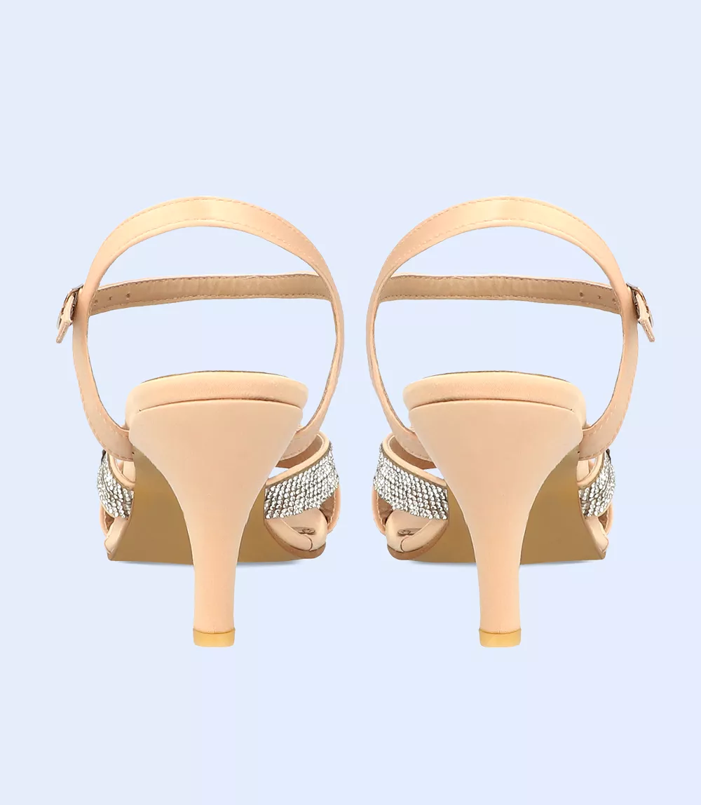 BW5861-PEACH-Women Formal Sandal Heels