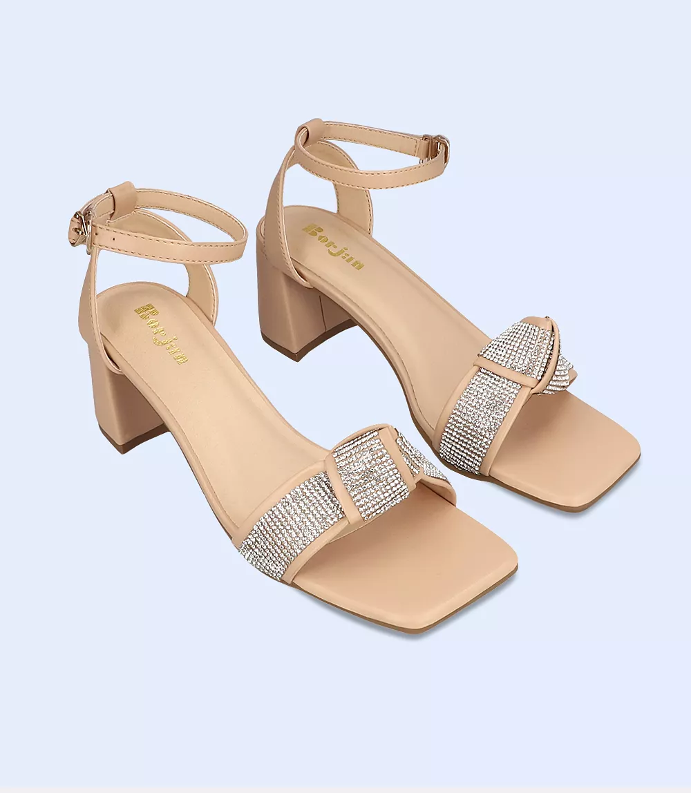 BW7337-BEIGE-Women Formal Sandal Heels