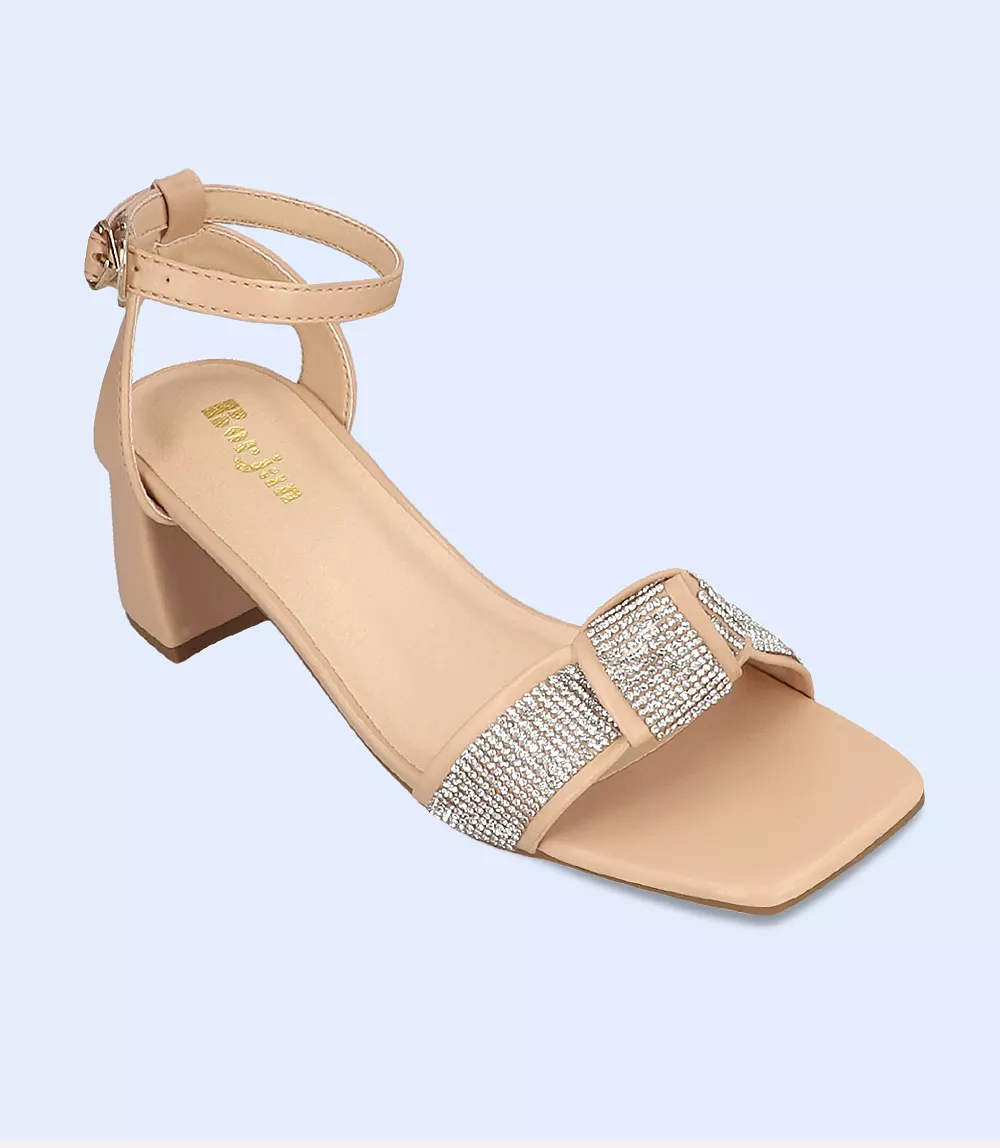 BW7337-BEIGE-Women Formal Sandal Heels