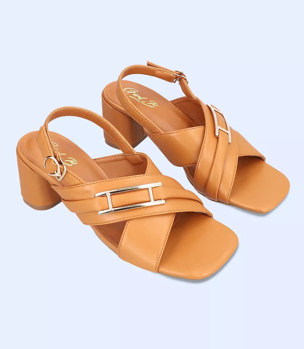 BW7338-TAN-Women Formal Sandal Heels