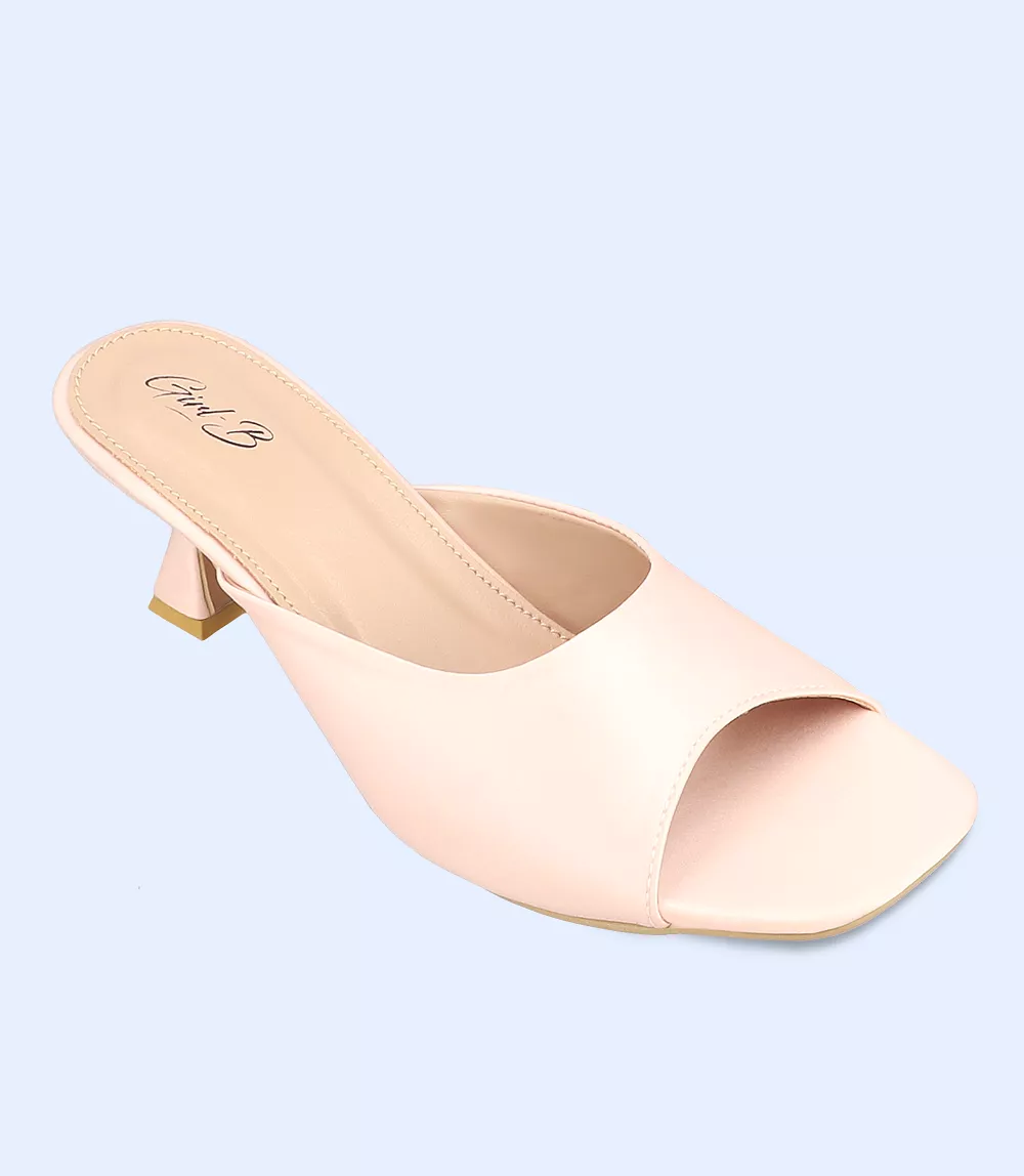 BW7404-TEA-PINK-Women Formal Slipper Heels