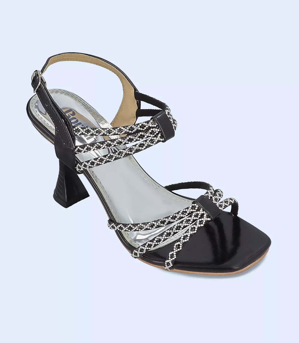 BW8727-BLACK-Women Formal Sandal Heels