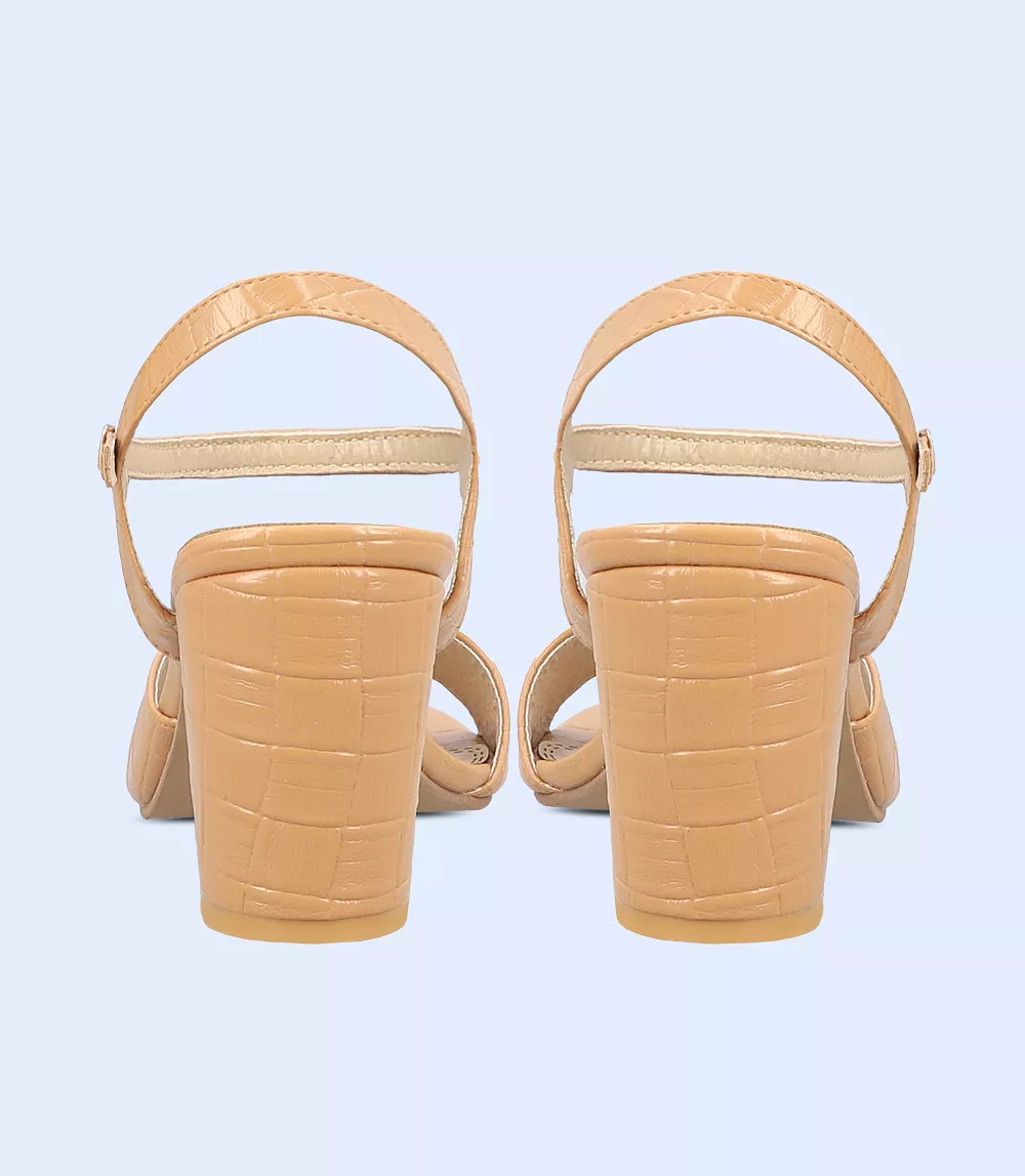 BW9365-KHAKI-Women Sandal Heel