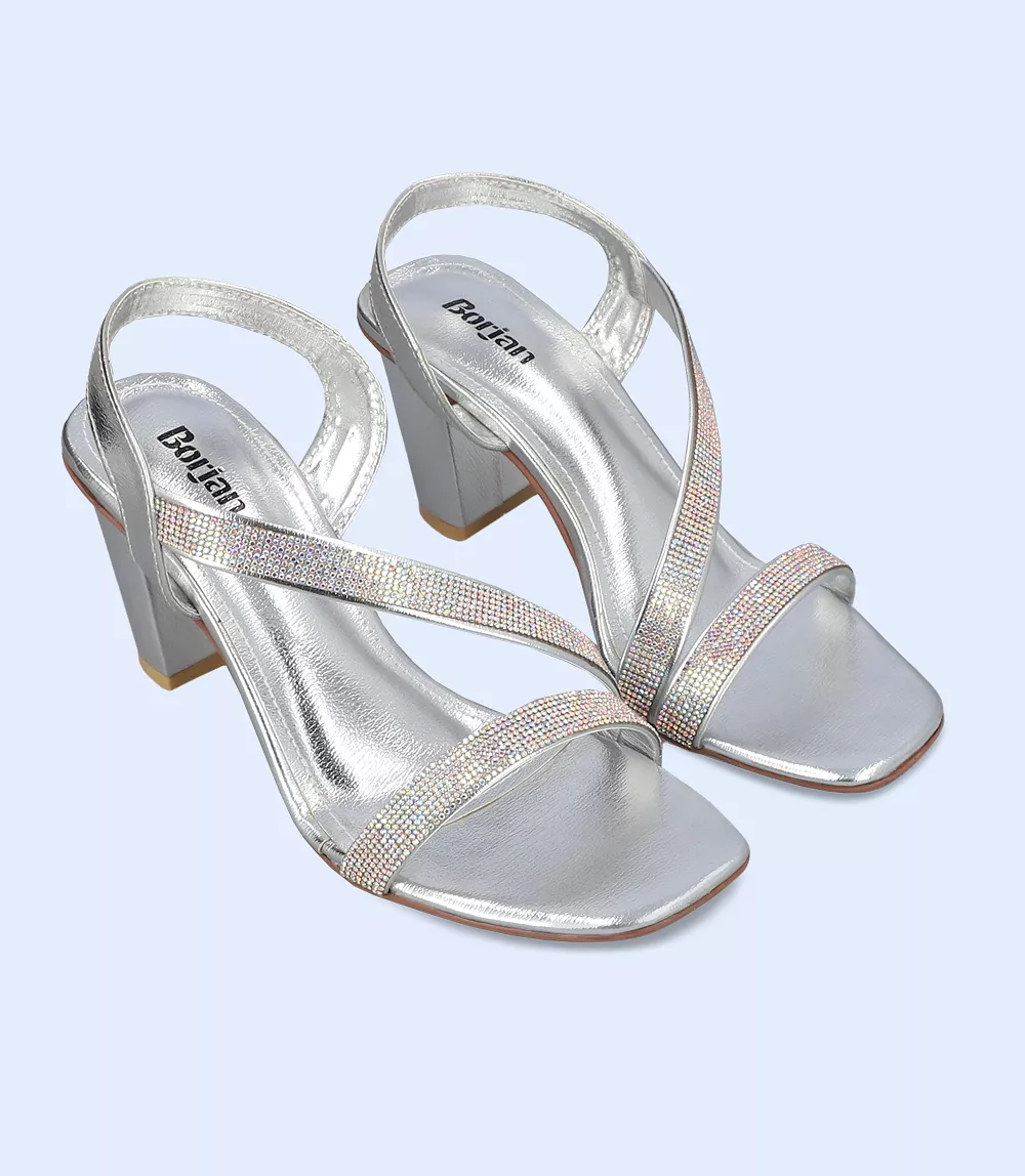 BW9444-SILVER-Women Formal Sandal Heels