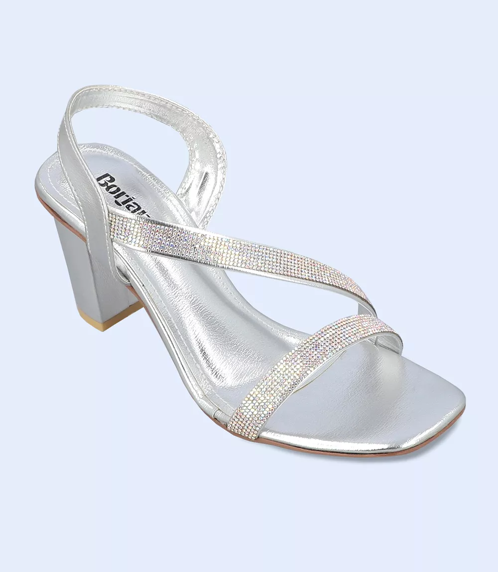 BW9444-SILVER-Women Formal Sandal Heels